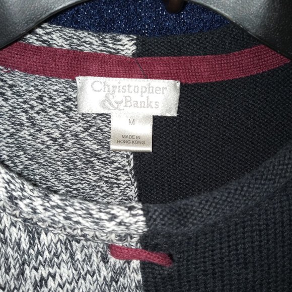 Christopher & Banks Black And Grey Sweater - Picture 3 of 4